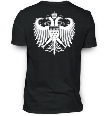Asphalt-graues Shirt mit weißem Kölner Wappen auf Rückseite