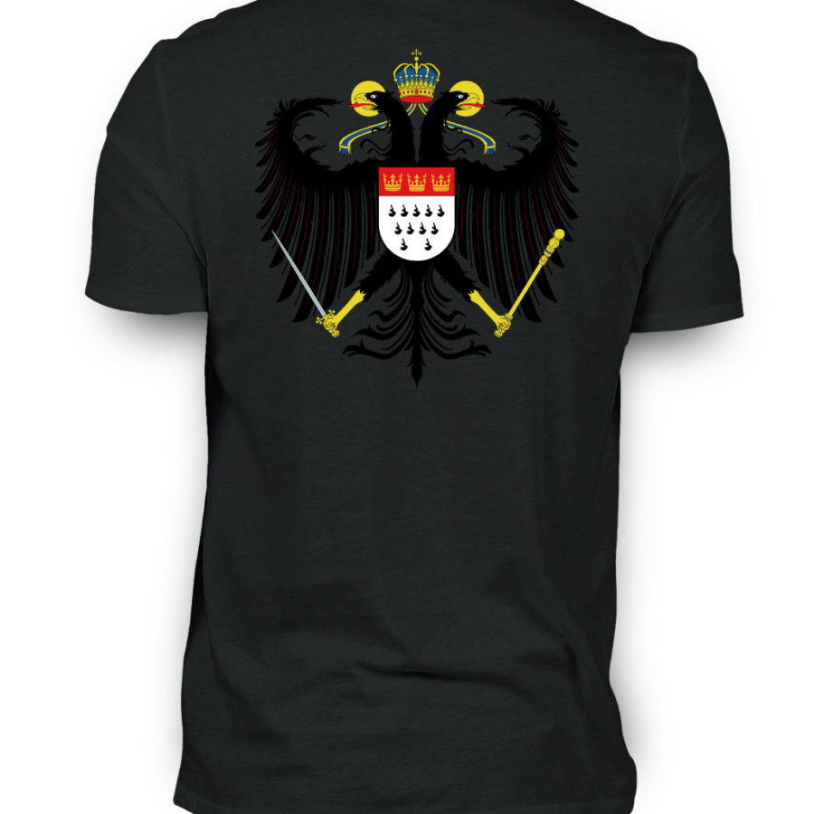Asphalt-graues Shirt mit Kölner Wappen auf Rückseite
