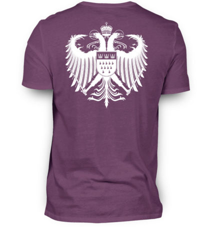 Aubergine Shirt mit weißem Kölner Wappen auf Rückseite