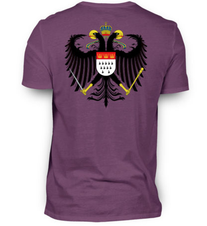 Aubergines Shirt mit Kölner Wappen auf Rückseite