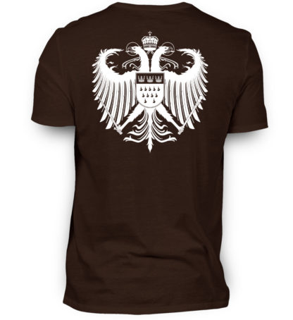 Braunes Shirt mit weißem Kölner Wappen auf Rückseite