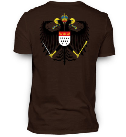 Braunes Shirt mit Kölner Wappen auf Rückseite