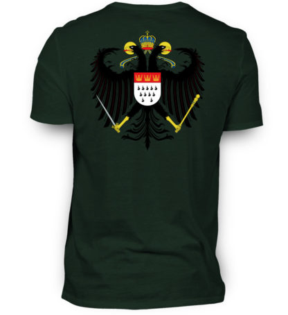 Dunkel-grünes Shirt mit Kölner Wappen auf Rückseite