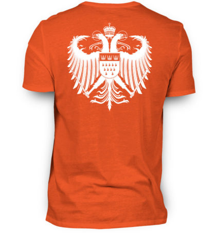 Dunkel-oranges Shirt mit weißem Kölner Wappen auf Rückseite