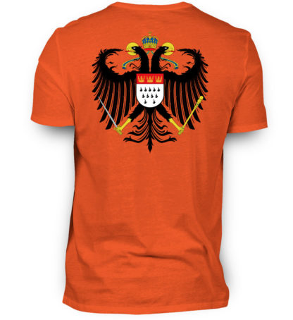 Dunkel-oranges Shirt mit Kölner Wappen auf Rückseite