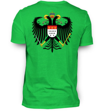 Farngrünes Shirt mit Kölner Wappen auf Rückseite