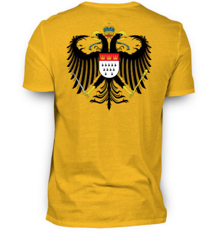 Gold-gelbes Shirt mit Kölner Wappen auf Rückseite