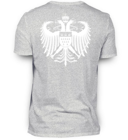 Grau-meliertes Shirt mit weißem Kölner Wappen auf Rückseite