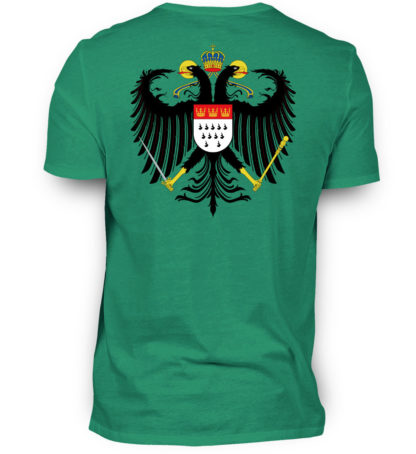 Irisch-grünes Shirt mit Kölner Wappen auf Rückseite