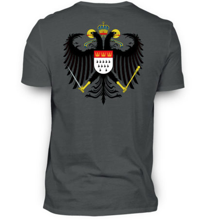 Massiv-graues Shirt mit Kölner Wappen auf Rückseite