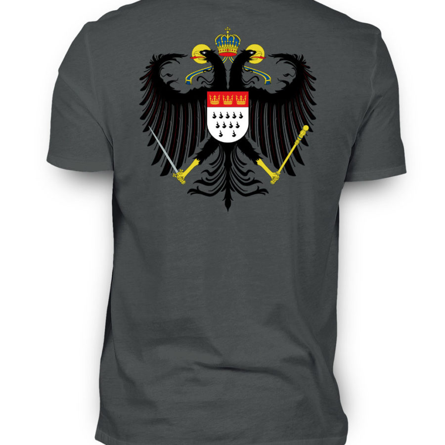 Massiv-graues Shirt mit Kölner Wappen auf Rückseite