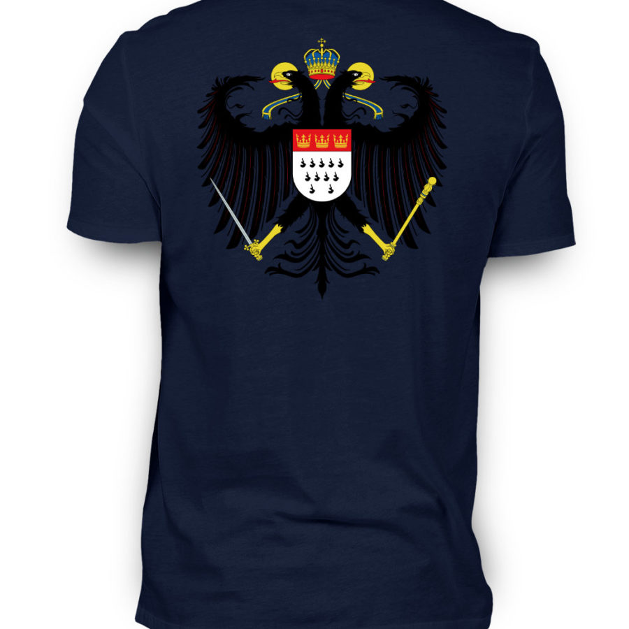 Navy-blaues Shirt mit Kölner Wappen auf Rückseite