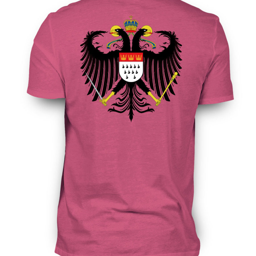 Pinkes Shirt mit Kölner Wappen auf Rückseite