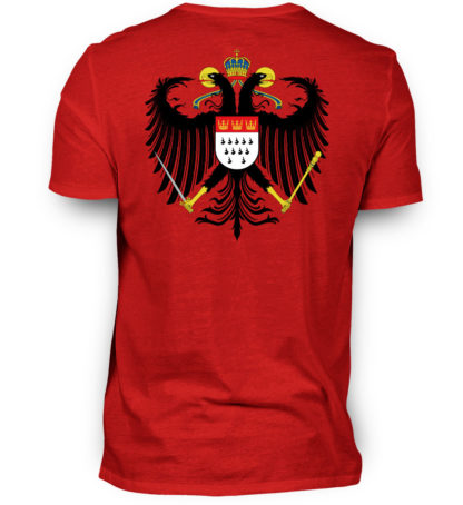 Rotes Shirt mit Kölner Wappen auf Rückseite