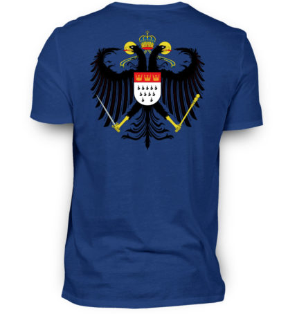 Dunkel-Royal-blaues Shirt mit Kölner Wappen auf Rückseite