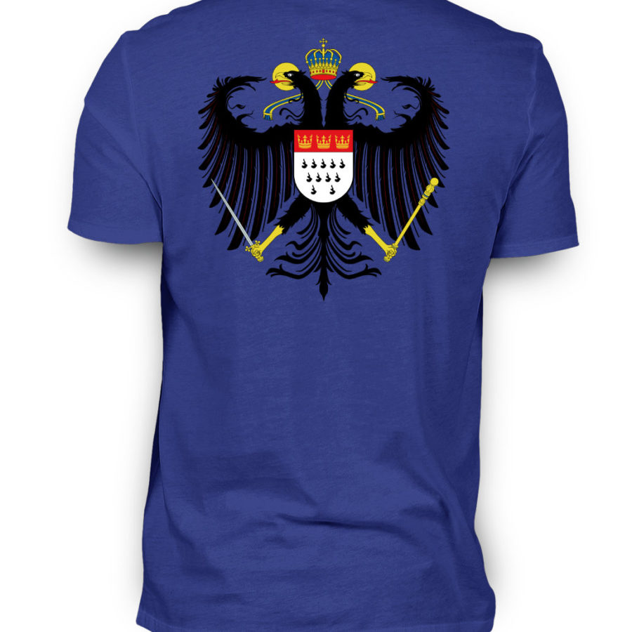 Royal-blaues Shirt mit Kölner Wappen auf Rückseite