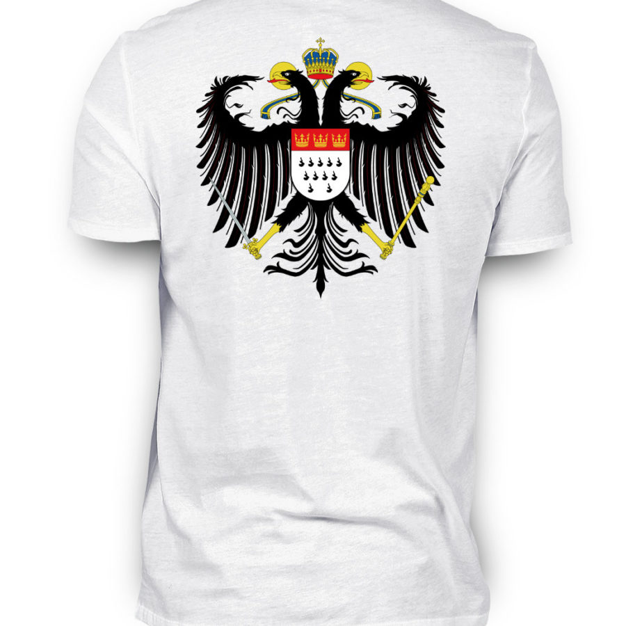 Weißes Shirt mit Kölner Wappen auf Rückseite