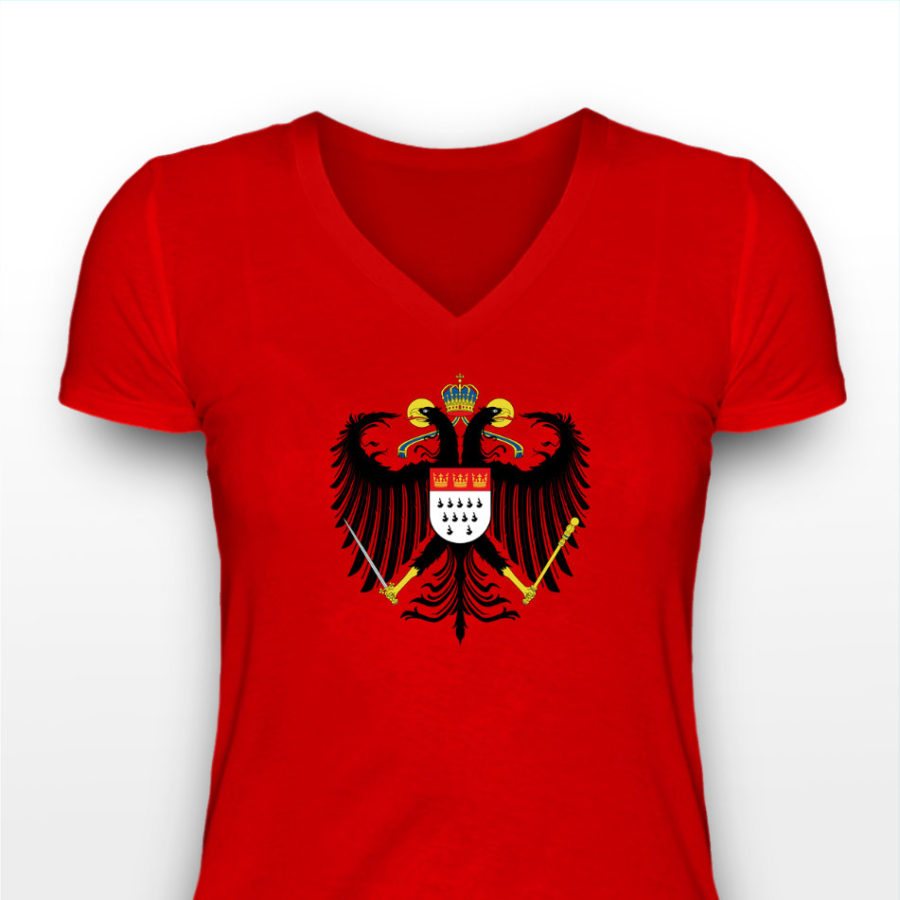 Kölner Wappen mit Adler auf Damen T-Shirt - V-Ausschnitt – Bild 4