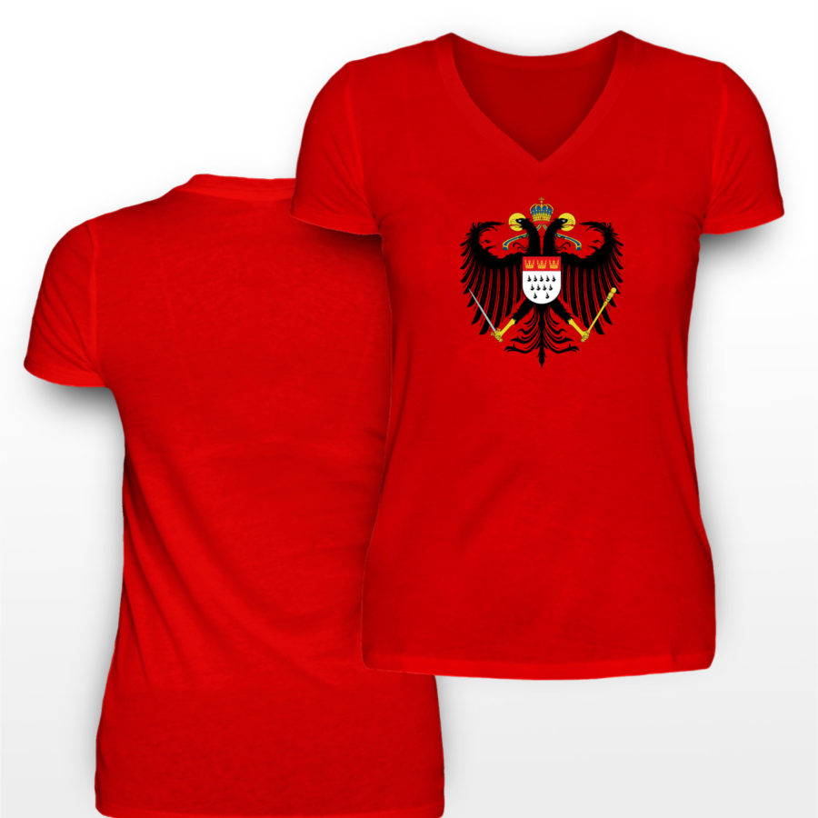 Kölner Wappen mit Adler auf Damen T-Shirt - V-Ausschnitt – Bild 5
