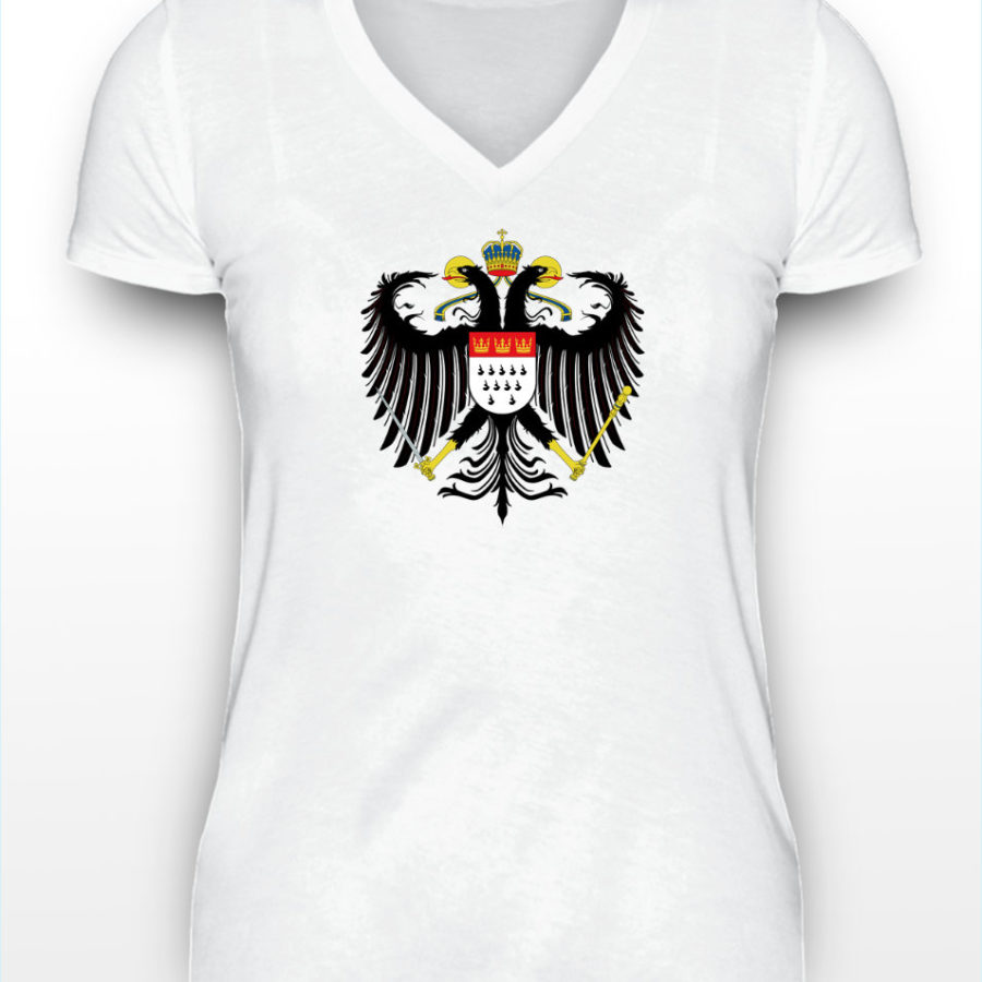 Kölner Wappen mit Adler auf Damen T-Shirt - V-Ausschnitt