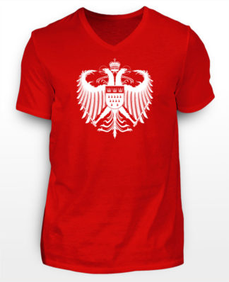 Kölner Wappen mit Adler in Weiß auf Herren T-Shirt - V-Ausschnitt