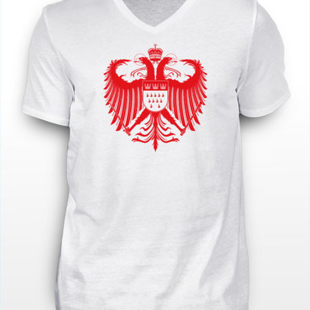 Kölner Wappen mit Adler in Rot auf Herren T-Shirt - V-Ausschnitt