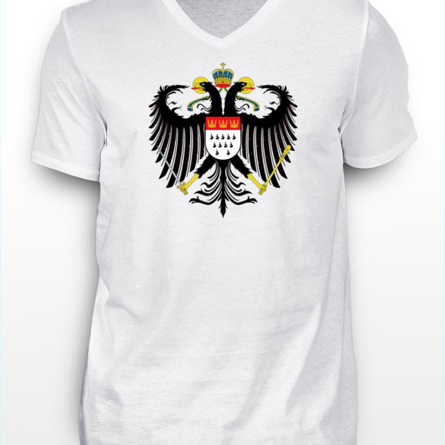 Kölner Wappen mit Adler auf Herren T-Shirt - V-Ausschnitt