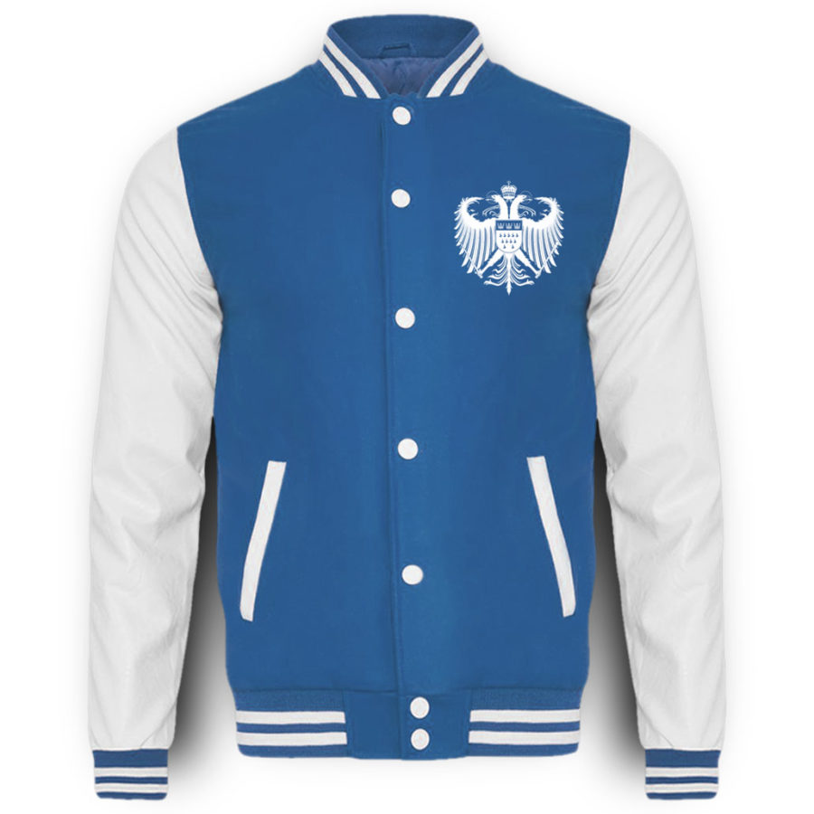 Kölner Wappen mit Adler in Weiß auf College-Sweatjacke (Brust) – Bild 8