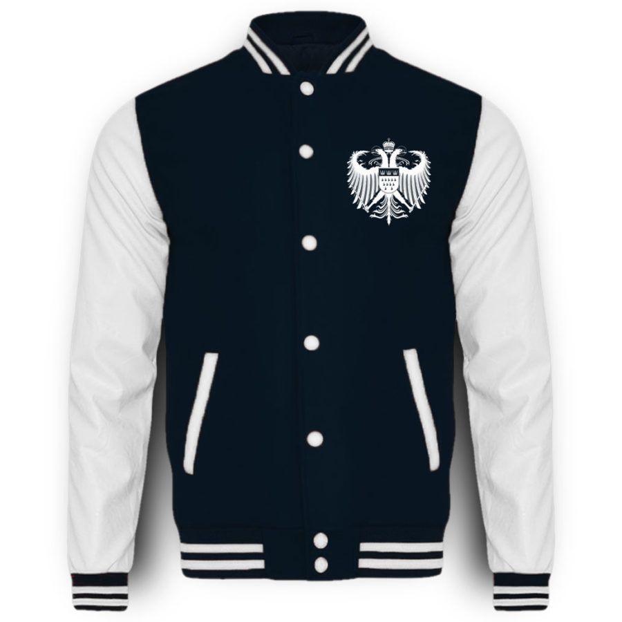 Kölner Wappen mit Adler in Weiß auf College-Sweatjacke (Brust) – Bild 7
