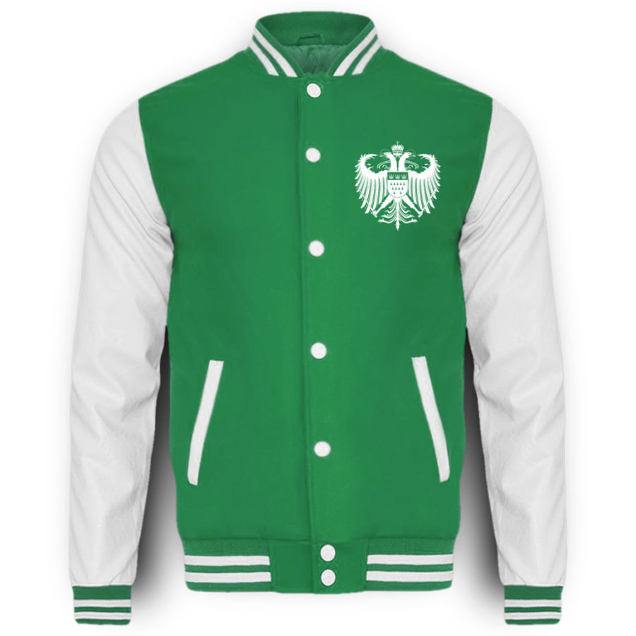 Kölner Wappen mit Adler in Weiß auf College-Sweatjacke (Brust) – Bild 9
