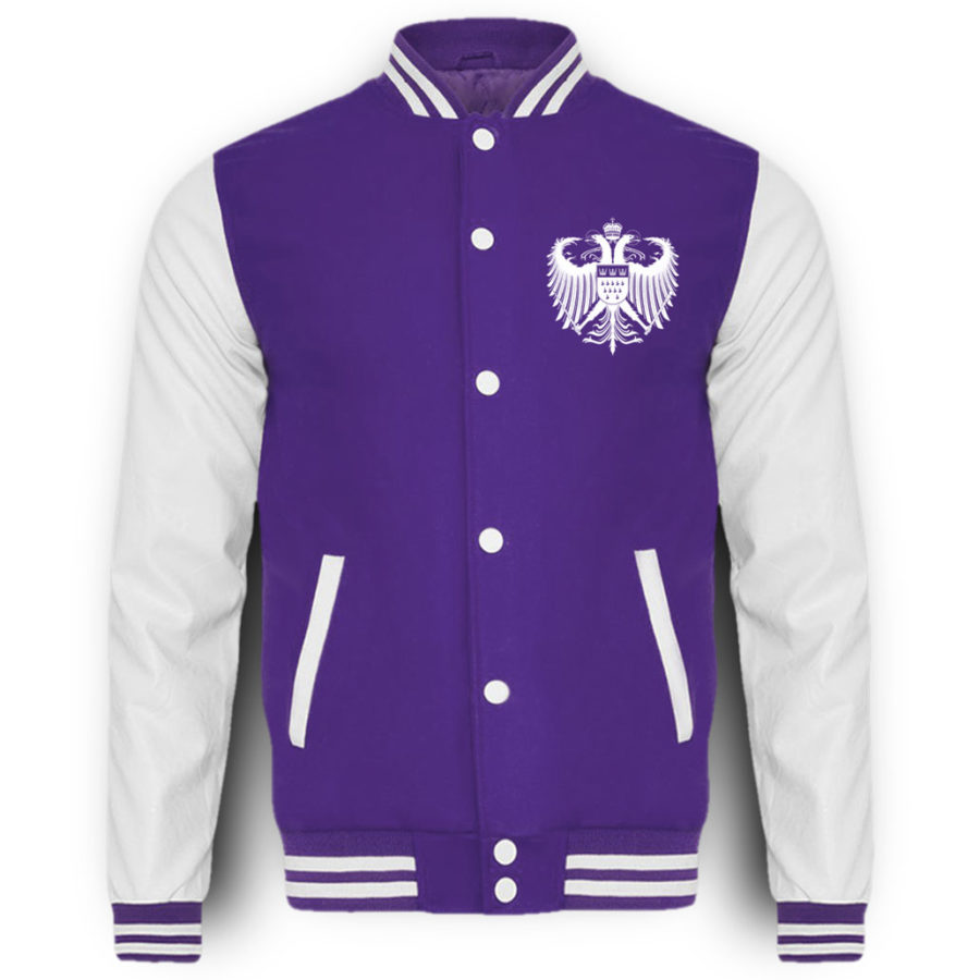 Kölner Wappen mit Adler in Weiß auf College-Sweatjacke (Brust) – Bild 6