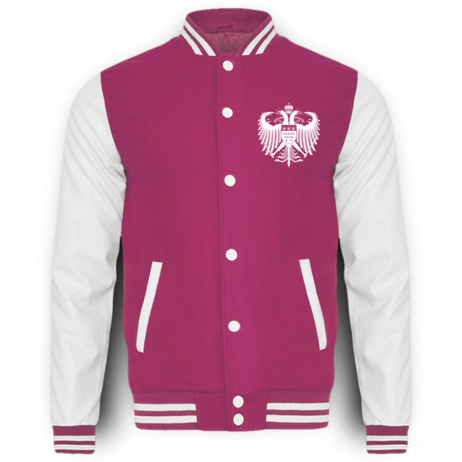 Kölner Wappen mit Adler in Weiß auf College-Sweatjacke (Brust) – Bild 5