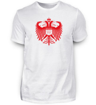 Kölner Wappen mit Adler in Rot auf Herren T-Shirt - Basic