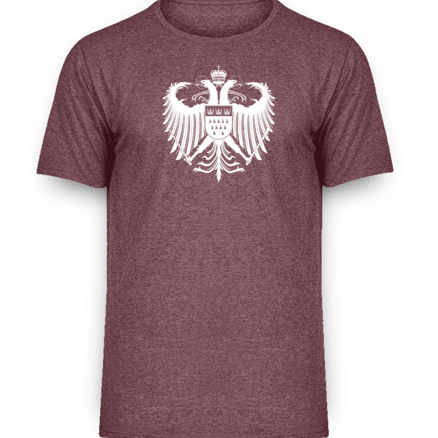 Kölner Wappen mit Adler in Weiß auf Herren Melange Shirt – Bild 2