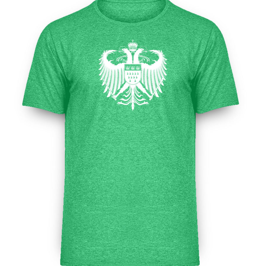 Kölner Wappen mit Adler in Weiß auf Herren Melange Shirt – Bild 7