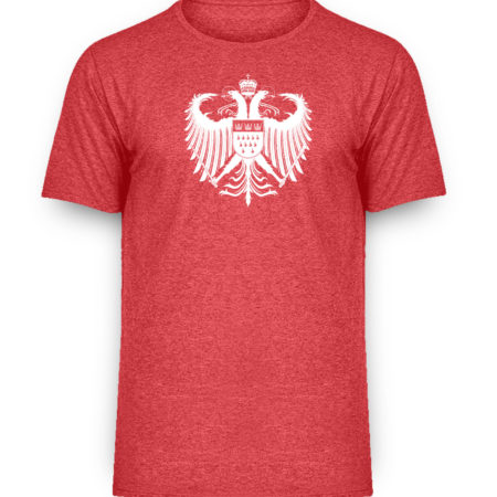 Kölner Wappen mit Adler in Weiß auf Herren Melange Shirt