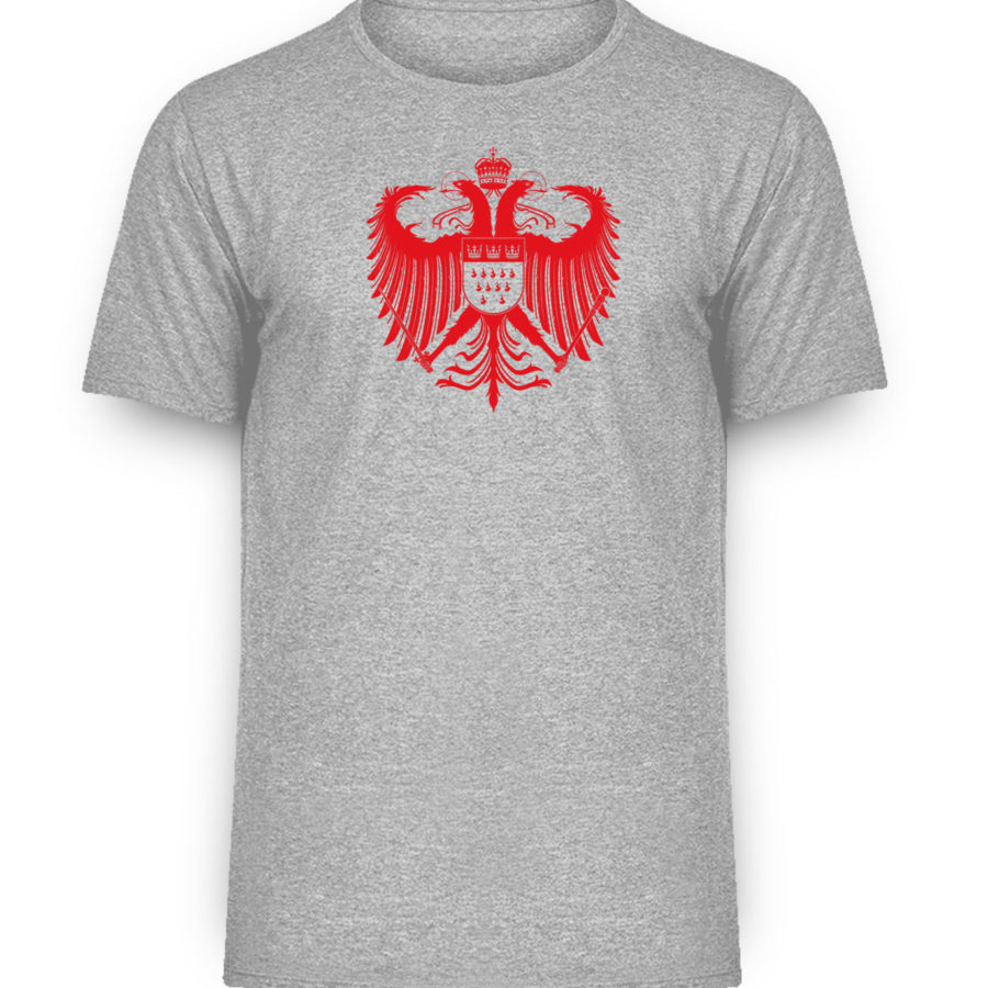 Kölner Wappen mit Adler in Rot auf Herren Melange Shirt