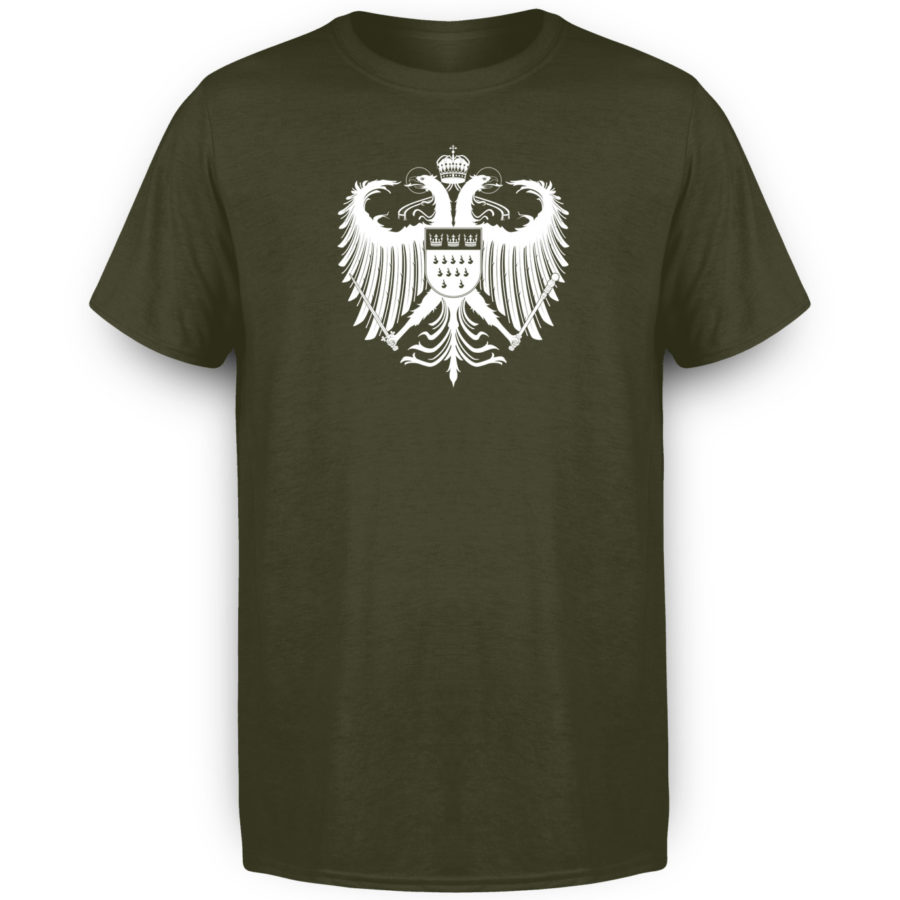 Kölner Wappen mit Adler in Weiß auf Herren T-Shirt (Organic-Premium)