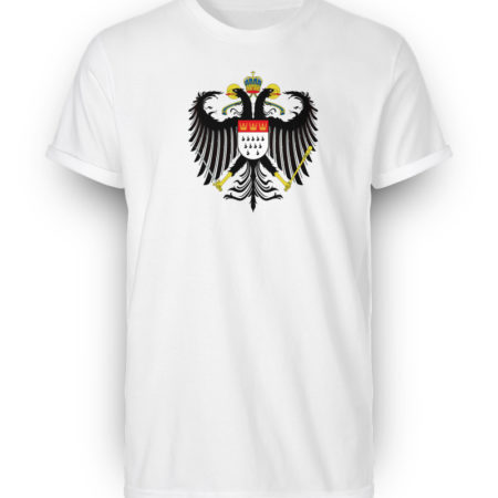 Kölner Wappen mit Adler auf weißem Herren RollUp Shirt