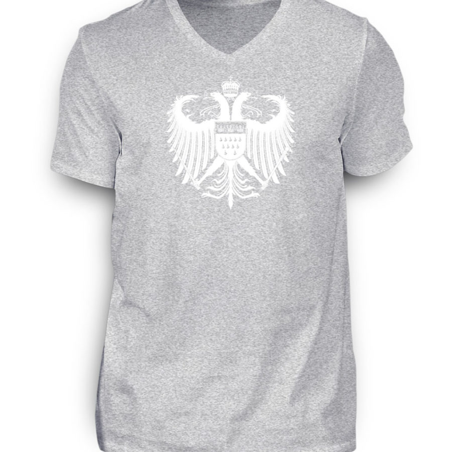 Kölner Wappen mit Adler in Weiß auf Herren T-Shirt - V-Ausschnitt – Bild 2