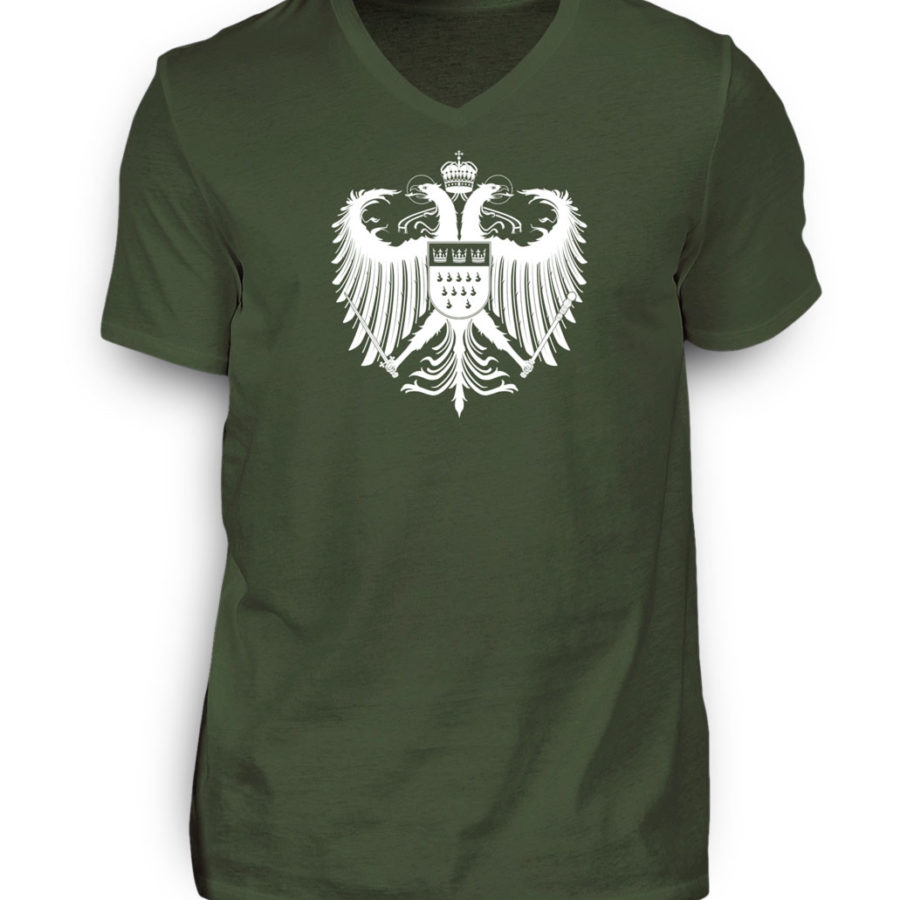 Kölner Wappen mit Adler in Weiß auf Herren T-Shirt - V-Ausschnitt – Bild 7